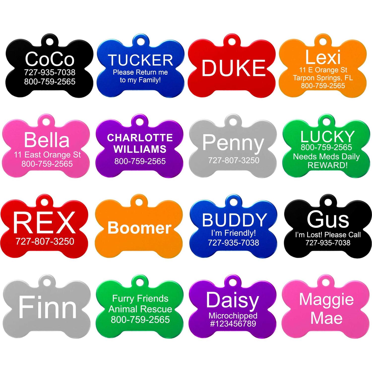 Providence Engraving Pet ID Tags in 8 Shapes, 8 Colors, and Two Sizes - Healthber