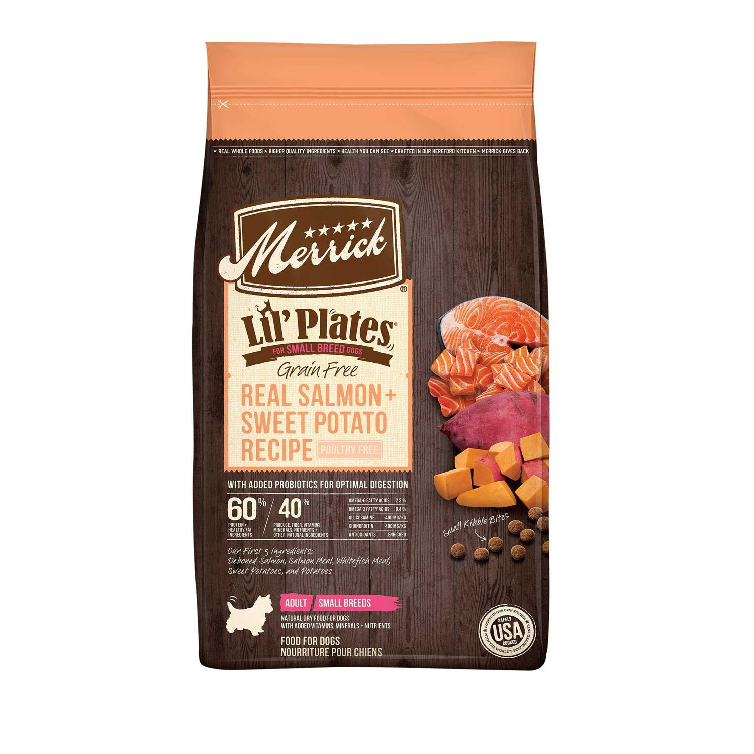 Merrick Lil’ Plates Small Breed Grain Free Real Salmon Sweet Potato Dry Dog Food - Healthber