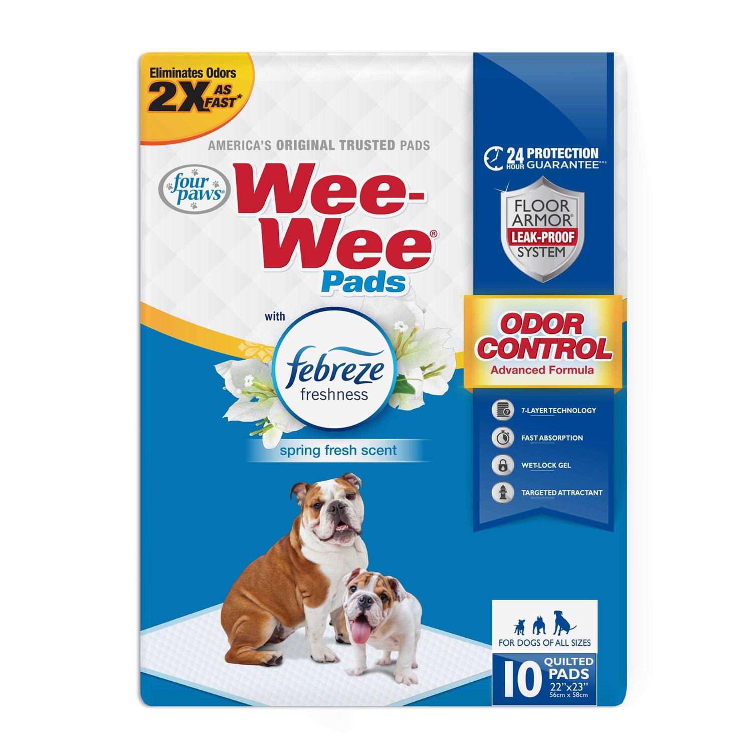 Four Paws Wee-Wee Febreze Freshness Odor Control Pads - Healthber