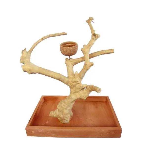 A&E Cage Company Java Wood Table Top Play Stand - Healthber