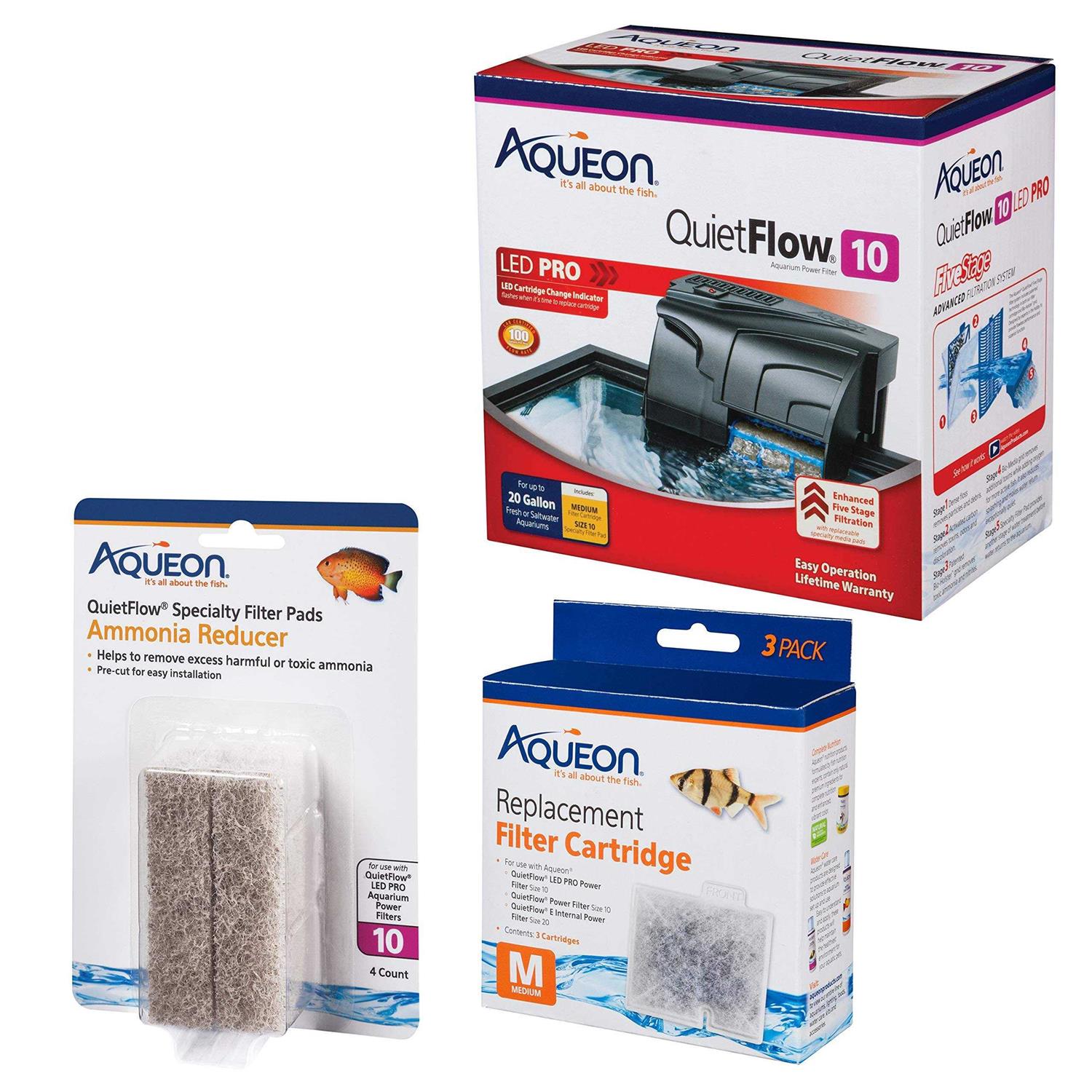 Aqueon QuietFlow 10 Series Aquarium Filter Kit - Healthber