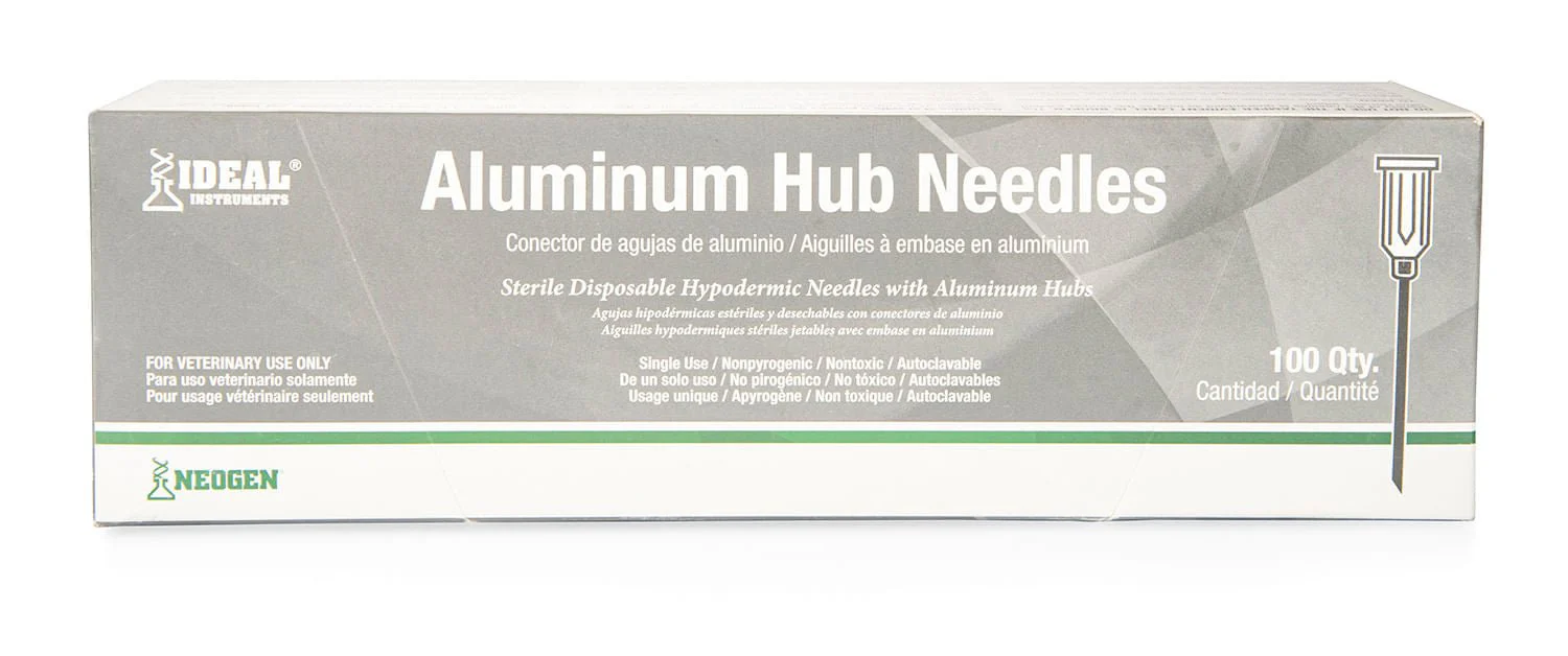 Aluminum Hub Needles, Box of 100 - Healthber