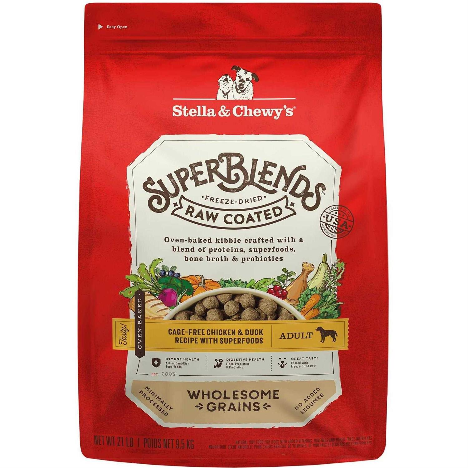Stella & Chewy’s SuperBlends Raw Wholesome Grains Cage Free Chicken & Duck Recipe with Superfoods - Healthber