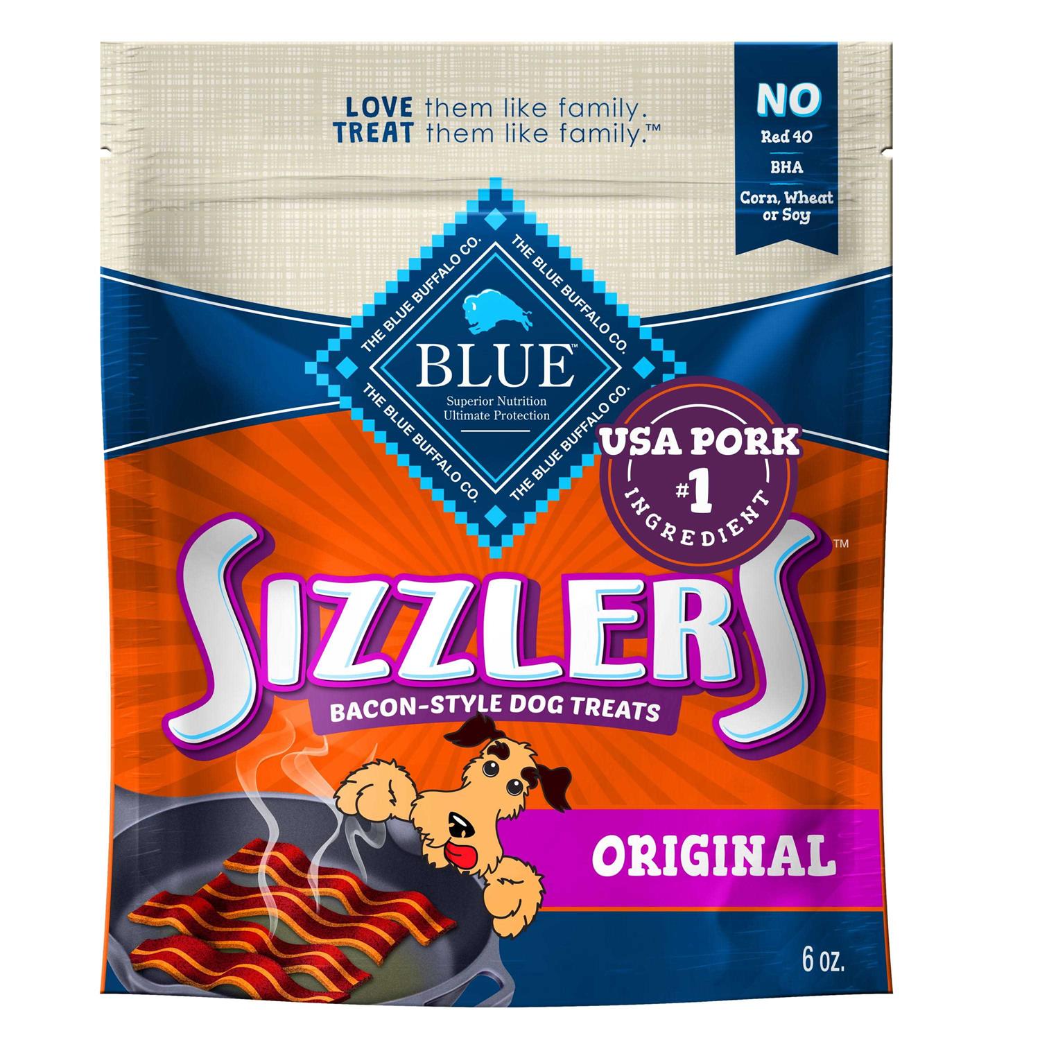 Blue Buffalo Sizzlers Bacon-Style Dog Treats - Healthber