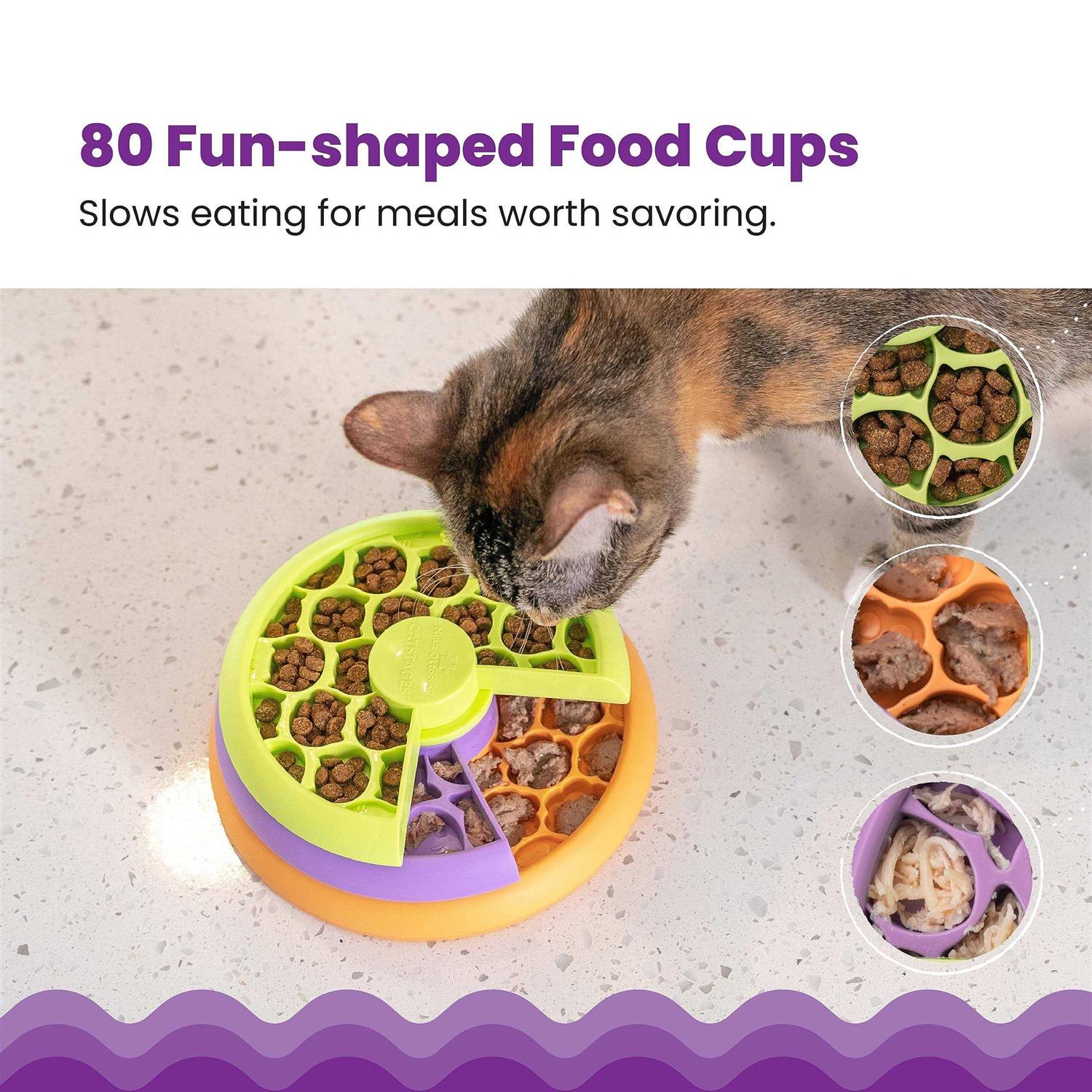 Catstages Kitty Lickin’ Layers Multilayered Fun Puzzle Cat Feeder - Healthber