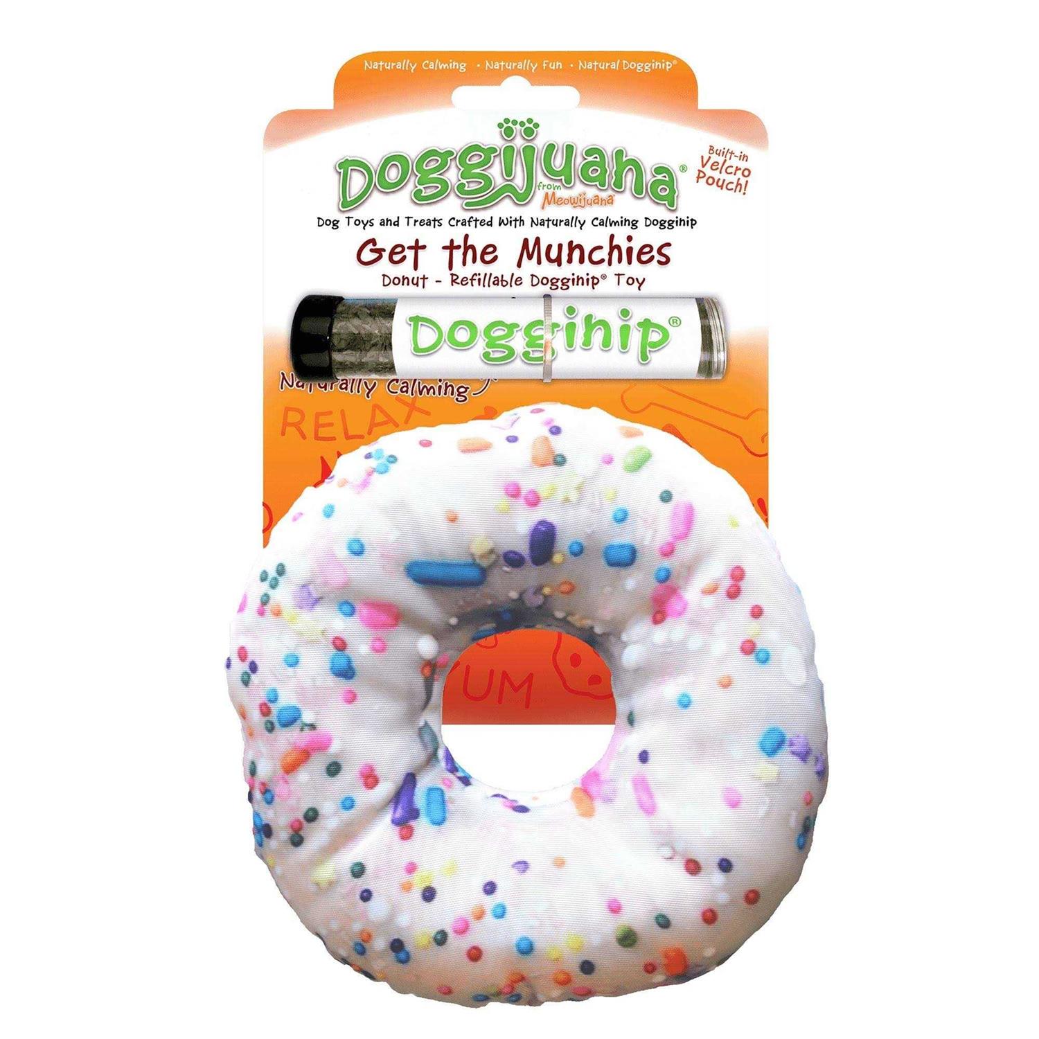 Doggijuana Get the Munchies Refillable Donut Dog Toy - Healthber