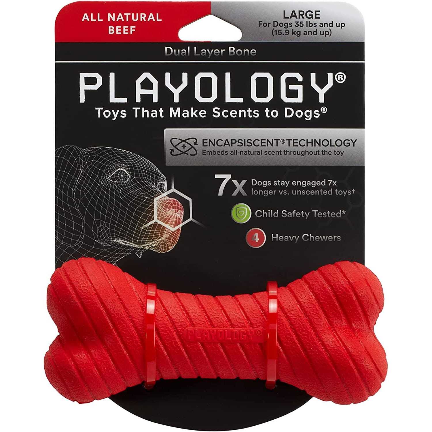 Playology Dual Layer Bone Dog Toy - Healthber