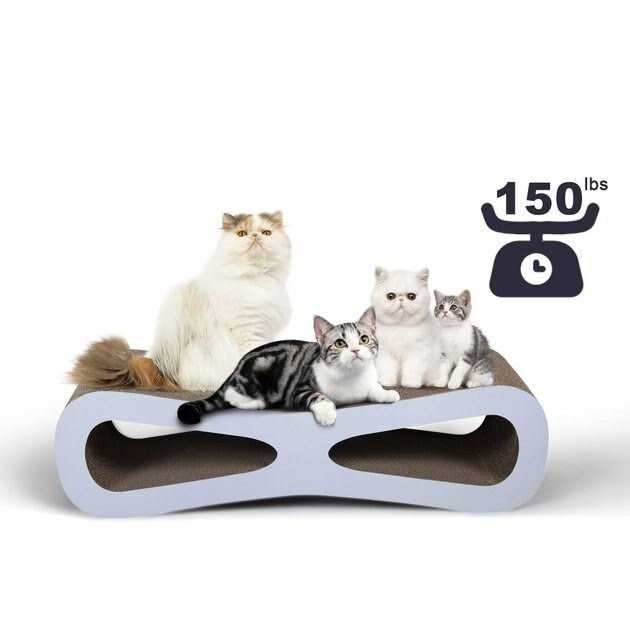 Coziwow by Jaxpety Lounge Cardboard Scratcher Cat Toy with Catnip - Healthber