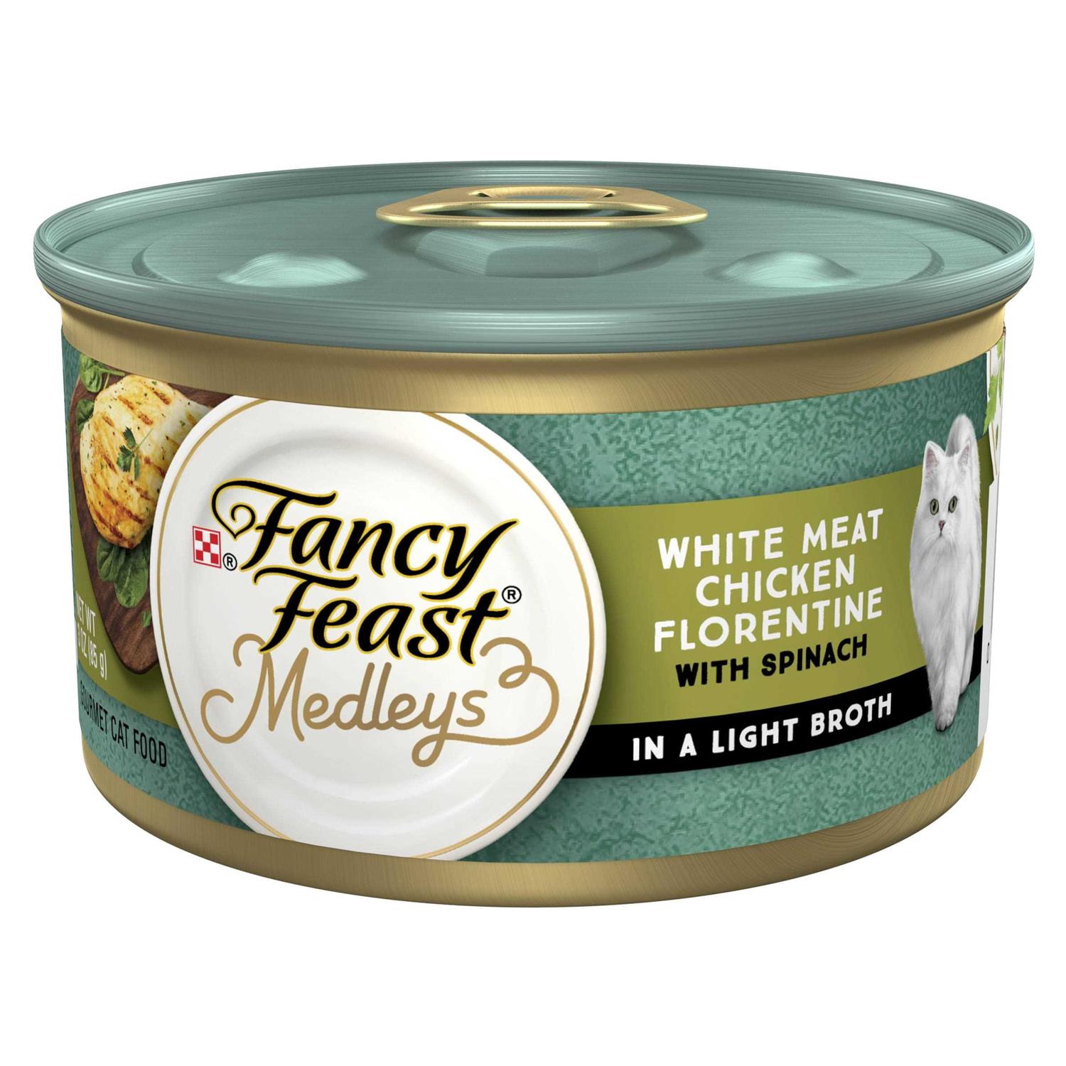 Purina Fancy Feast Medleys White Meat Chicken Florentine Wet Cat Food Can with Spinach - Healthber