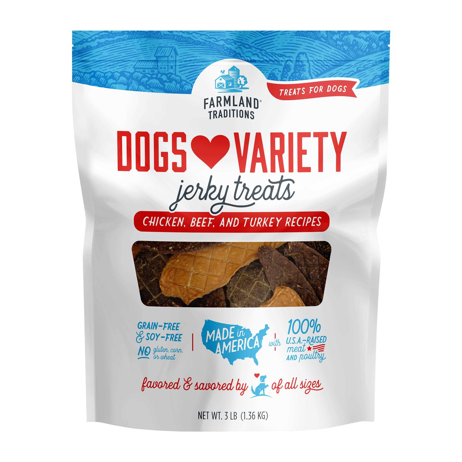 Farmland Traditions Dogs Love Variety Jerky Treats - Healthber
