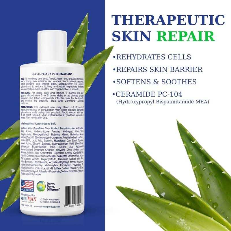AtopiCream HC Leave-On Lotion/Conditioner for Animals - Healthber