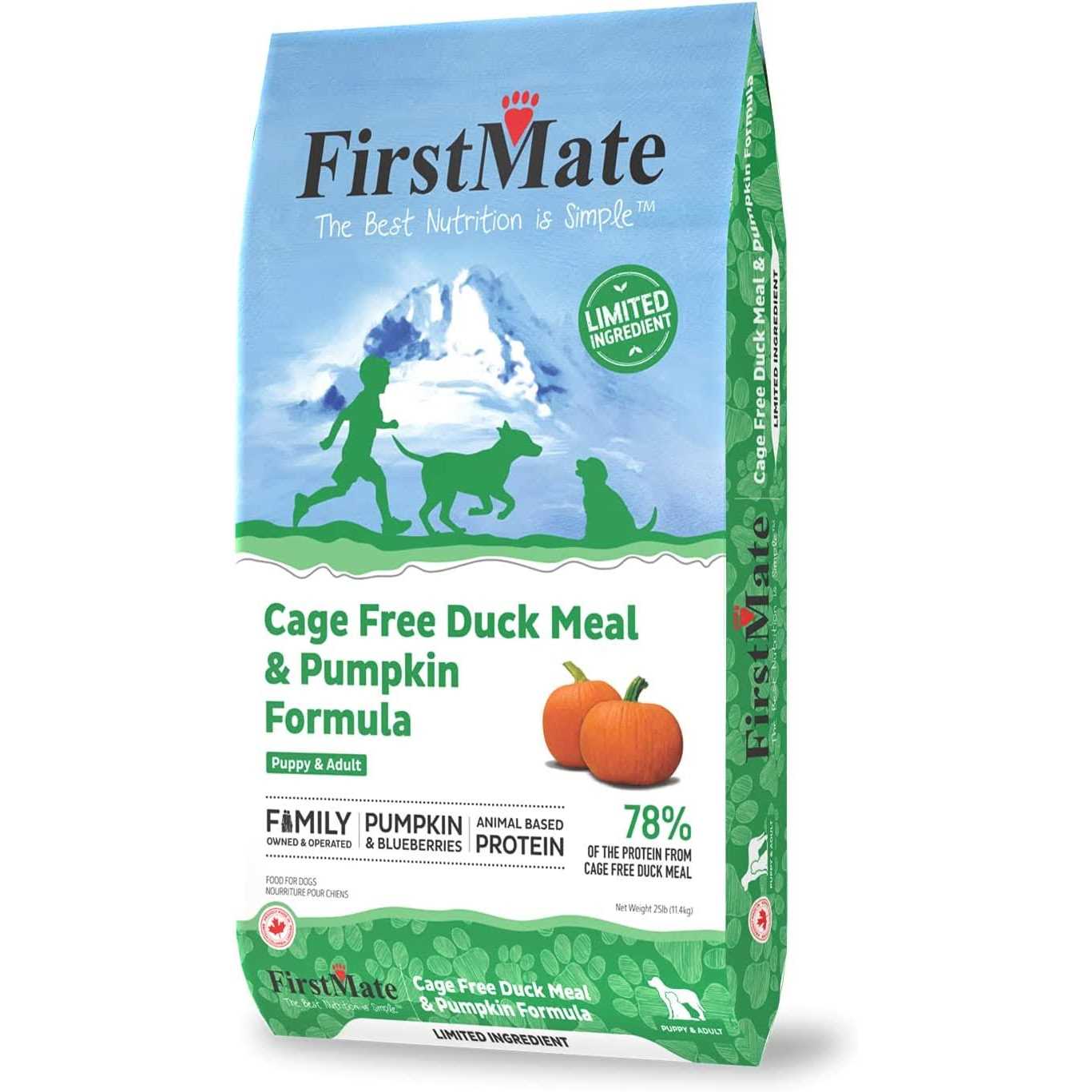 FirstMate Limited Ingredient Cage-Free Duck Meal & Pumpkin Formula Dry Dog Food - Healthber