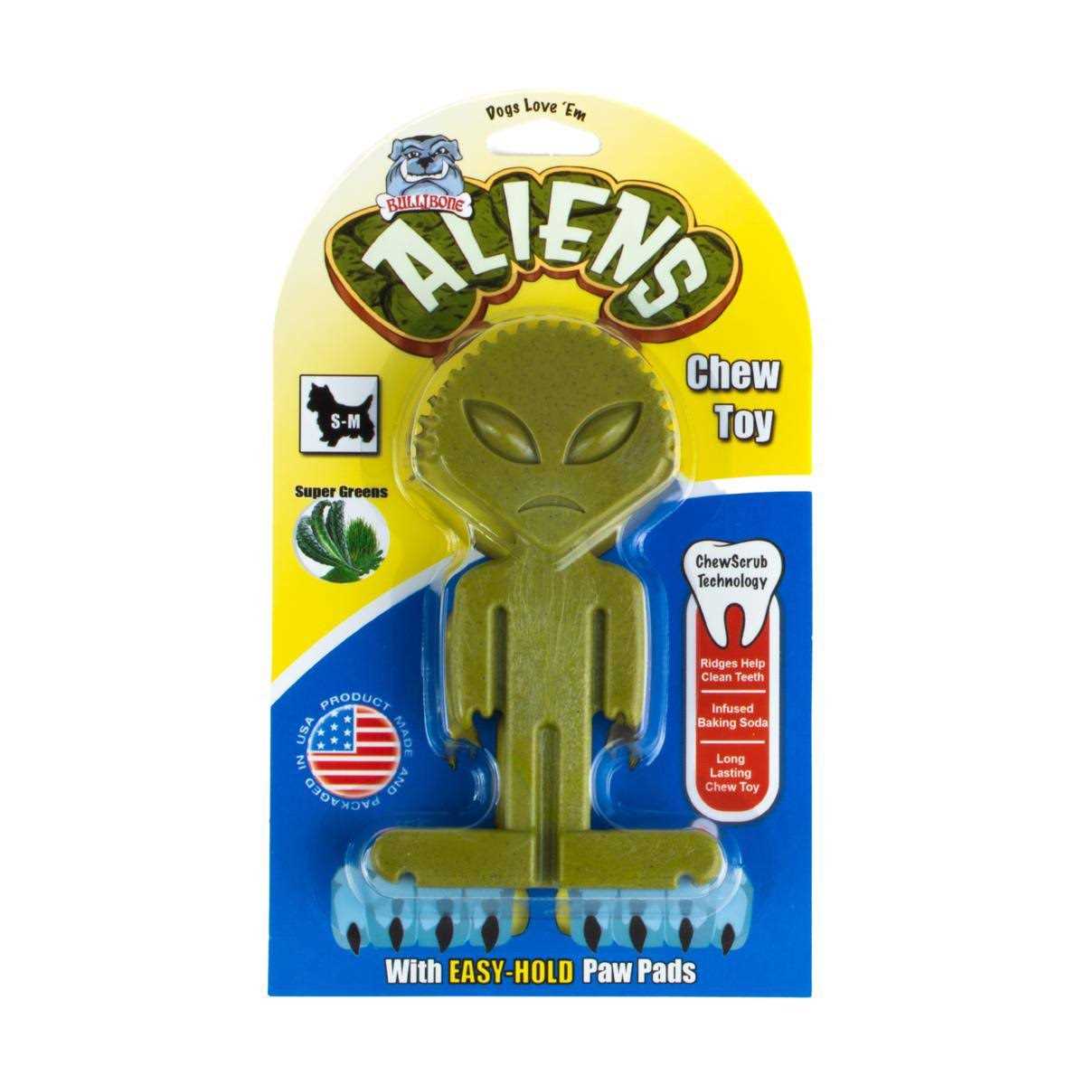 Bullibone Small Alien Bone Dog Chew Toy for Small Dogs With Easy Hold Grips - Healthber