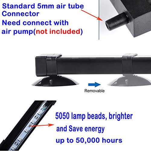 Aquarium air Bubble Light RGB LED Fish Tank Light with 16 Colors 4 Modes - Healthber