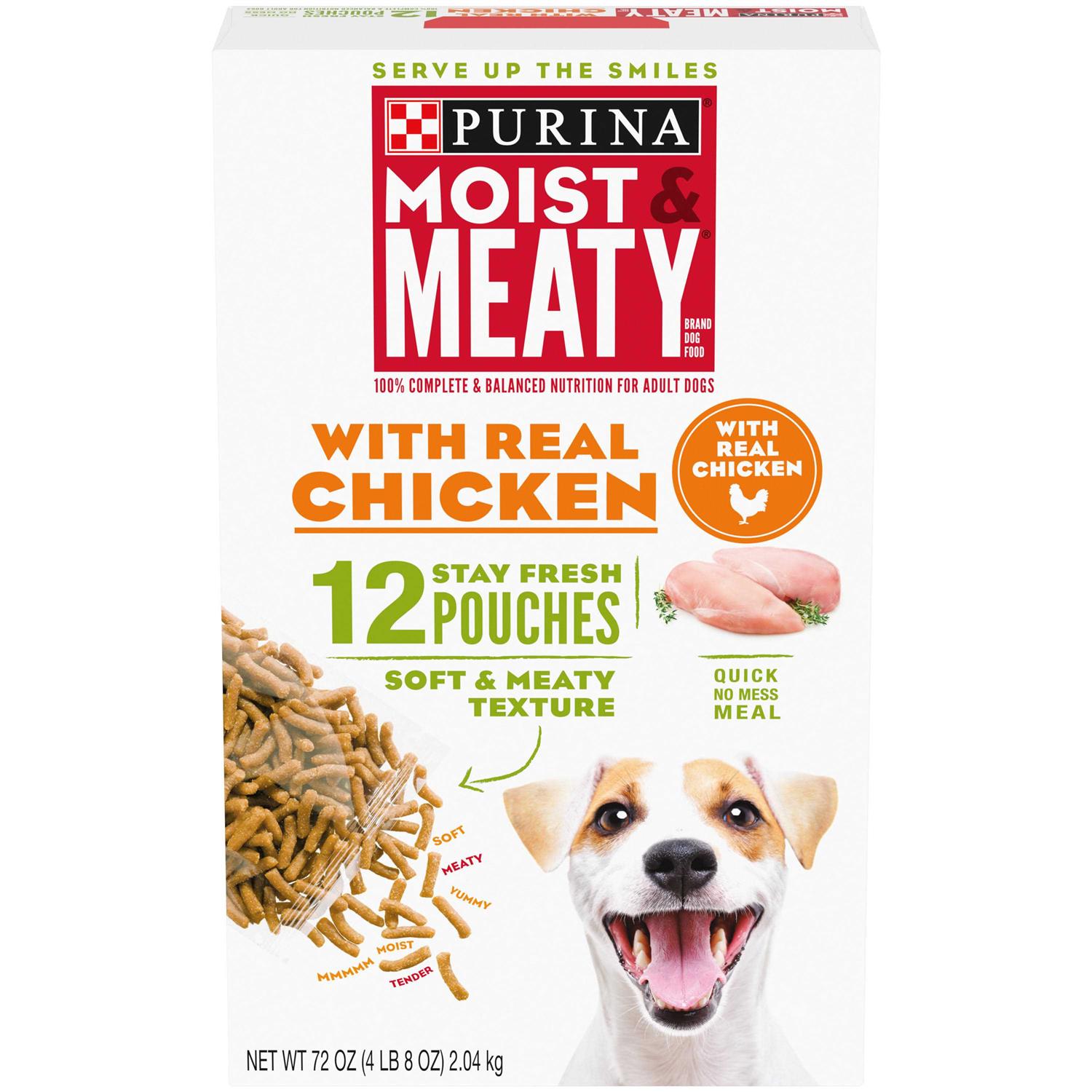 Purina Moist and Meaty Soft Dog Food Real Chicken Recipe - Healthber