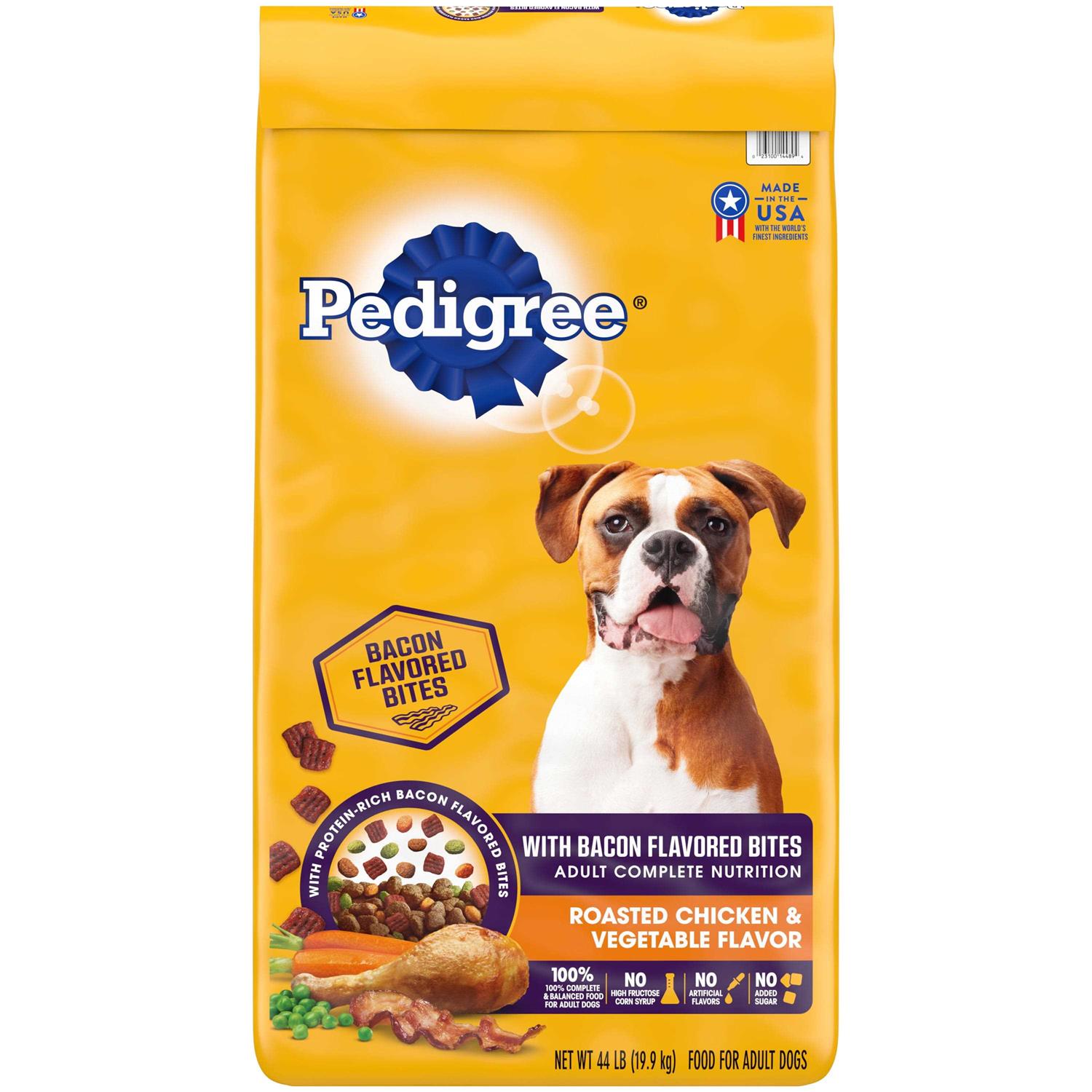 Pedigree with Bacon Flavored Bites Chicken Adult Dry Dog Food - Healthber