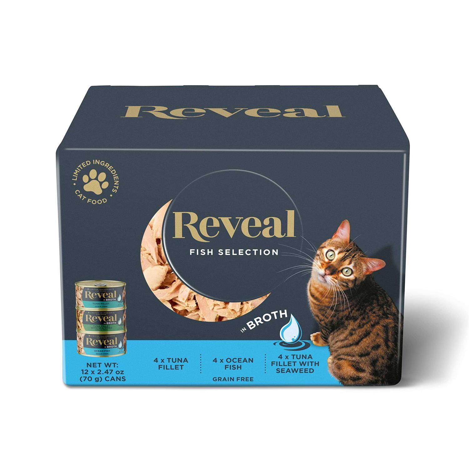 Reveal Grain Free Fish Selection in Broth Wet Cat Food - Healthber