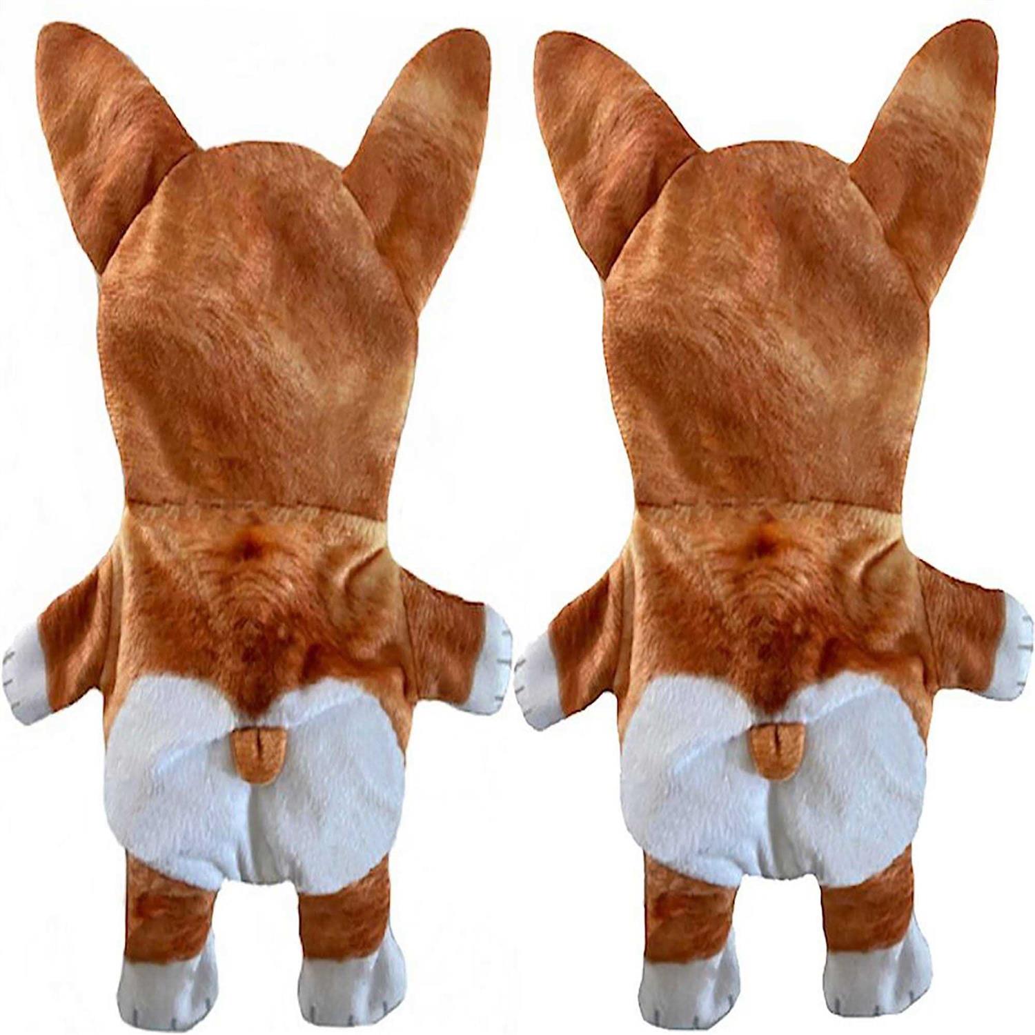 Piggy Poo and Crew Corgi Paper Crinkle Squeaker Toy - Healthber