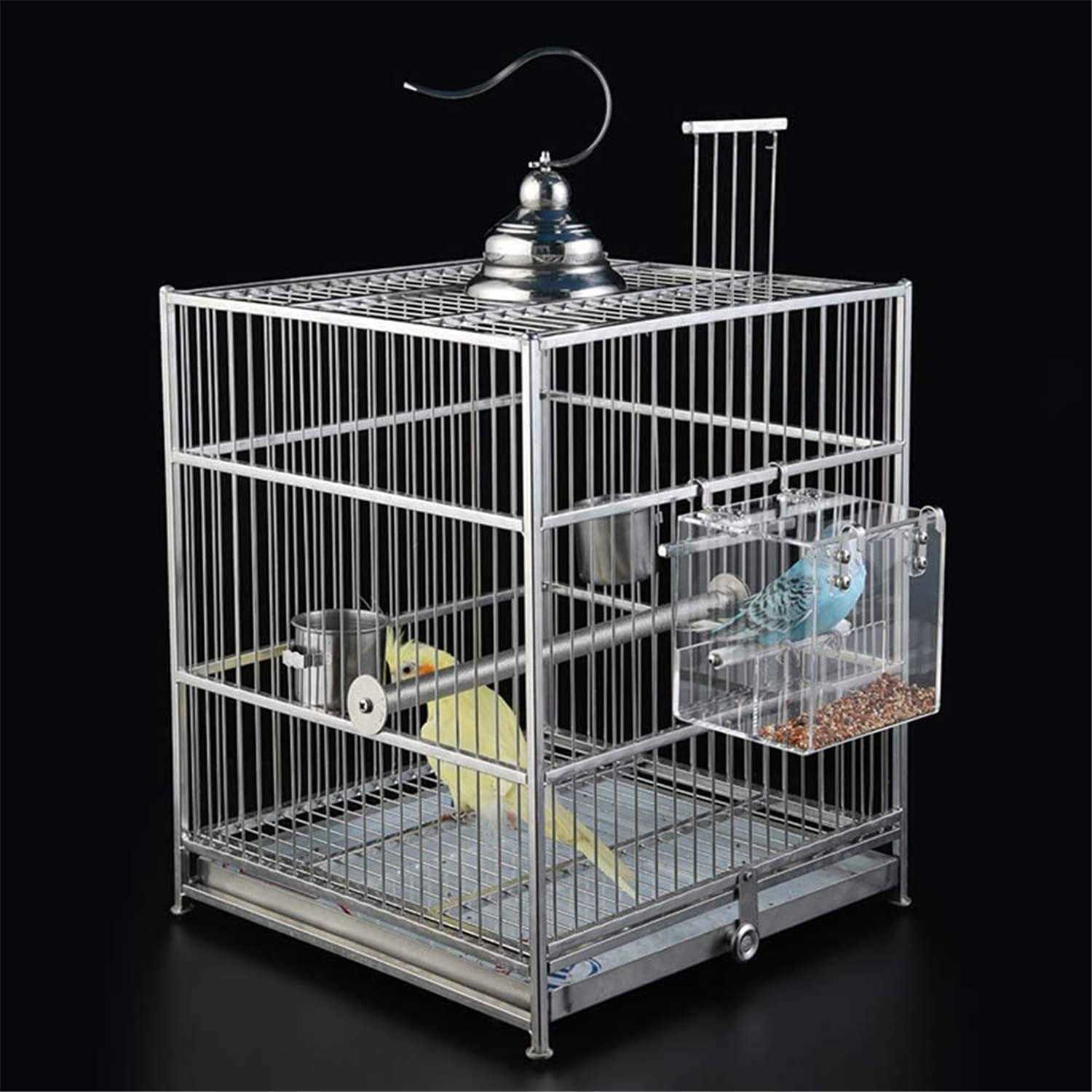 GURECOD Automatic Bird Feeder No Mess Bird Cage Pet Feeder Seed Food Container for Parakeet Canary Cockatiel Parrot Finch Canary Acrylic - Healthber