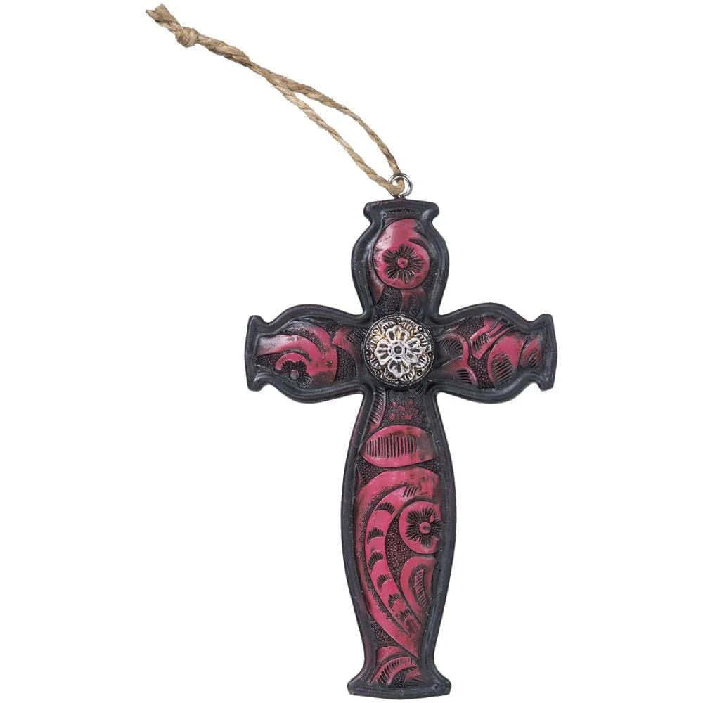 Pink Paisley Cross Ornament - Healthber