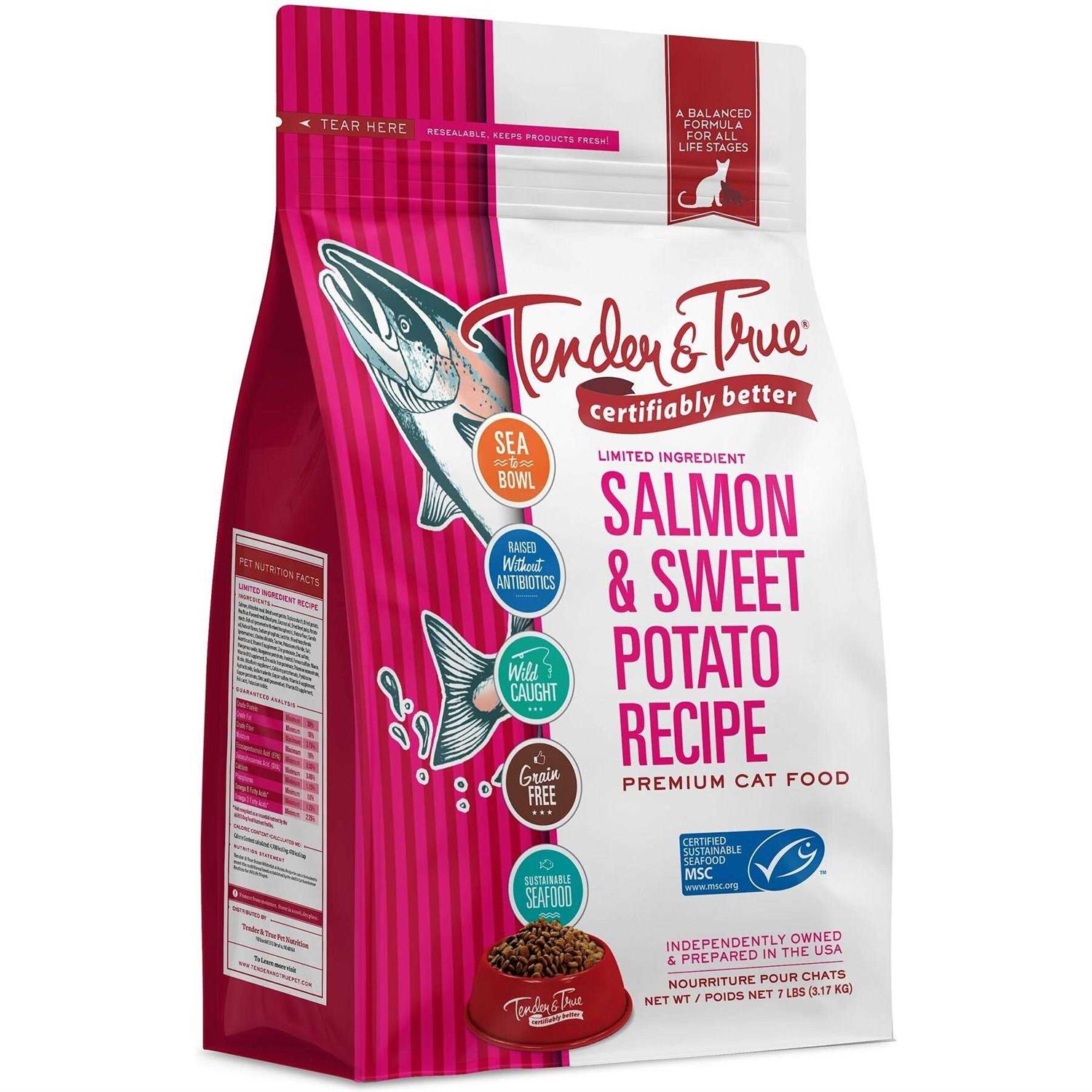 Tender & True Salmon & Sweet Potato Recipe Dry Cat Food - Healthber