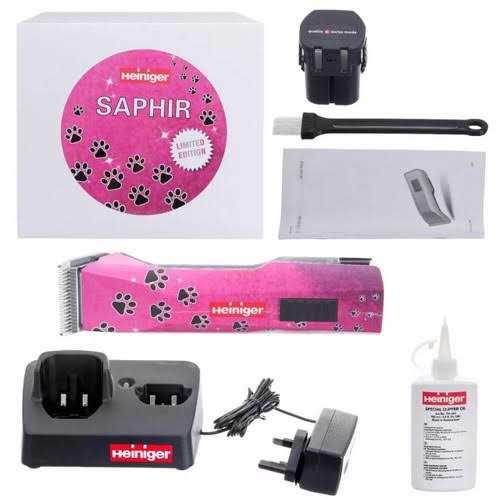 Heiniger Mower Saphir Pink SS Wire with Head N°10 Two Batteries - Healthber