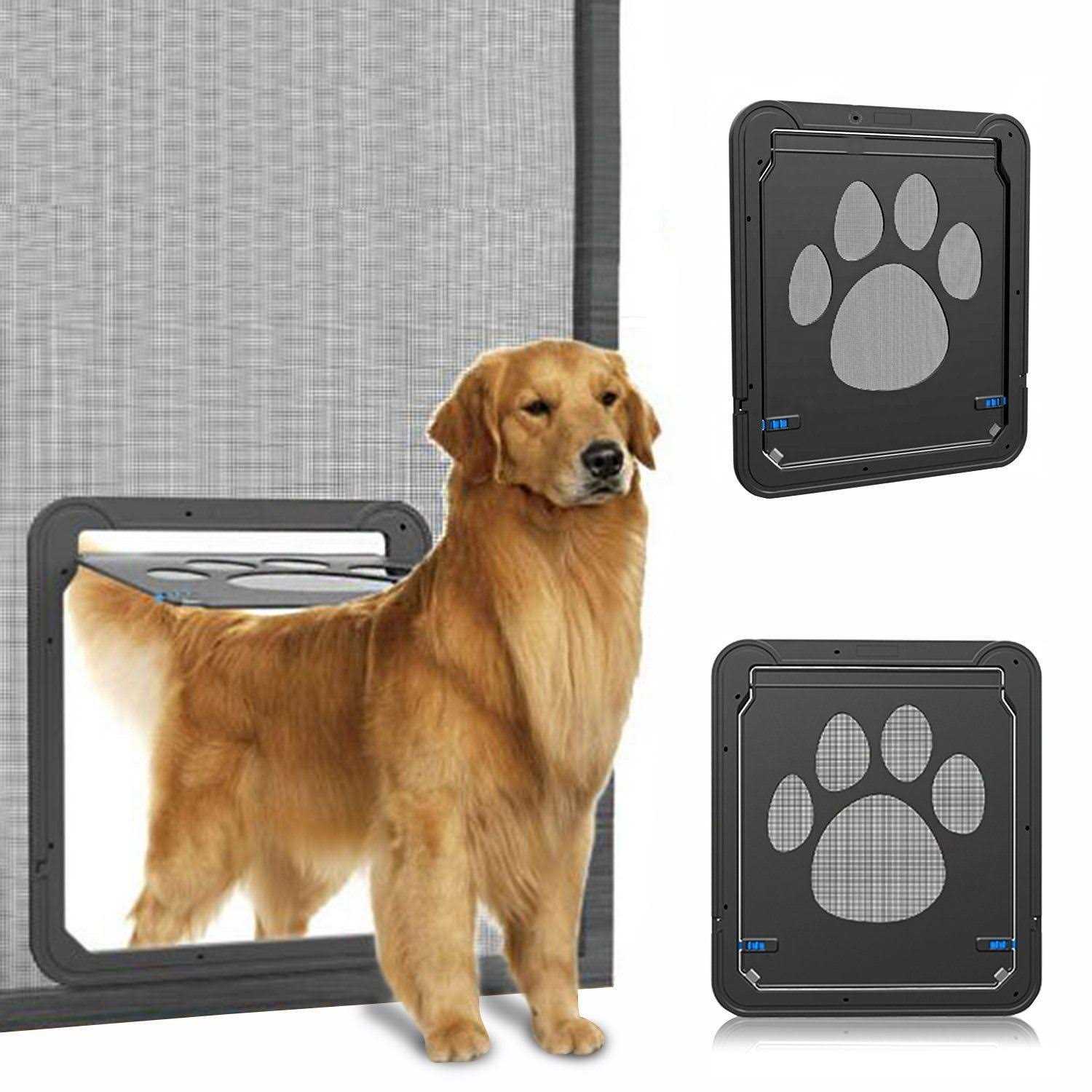 Ownpets Dog Screen Door Inside Door Flap 12x14x0.4 Inch Lockable Pet Screen Door - Healthber
