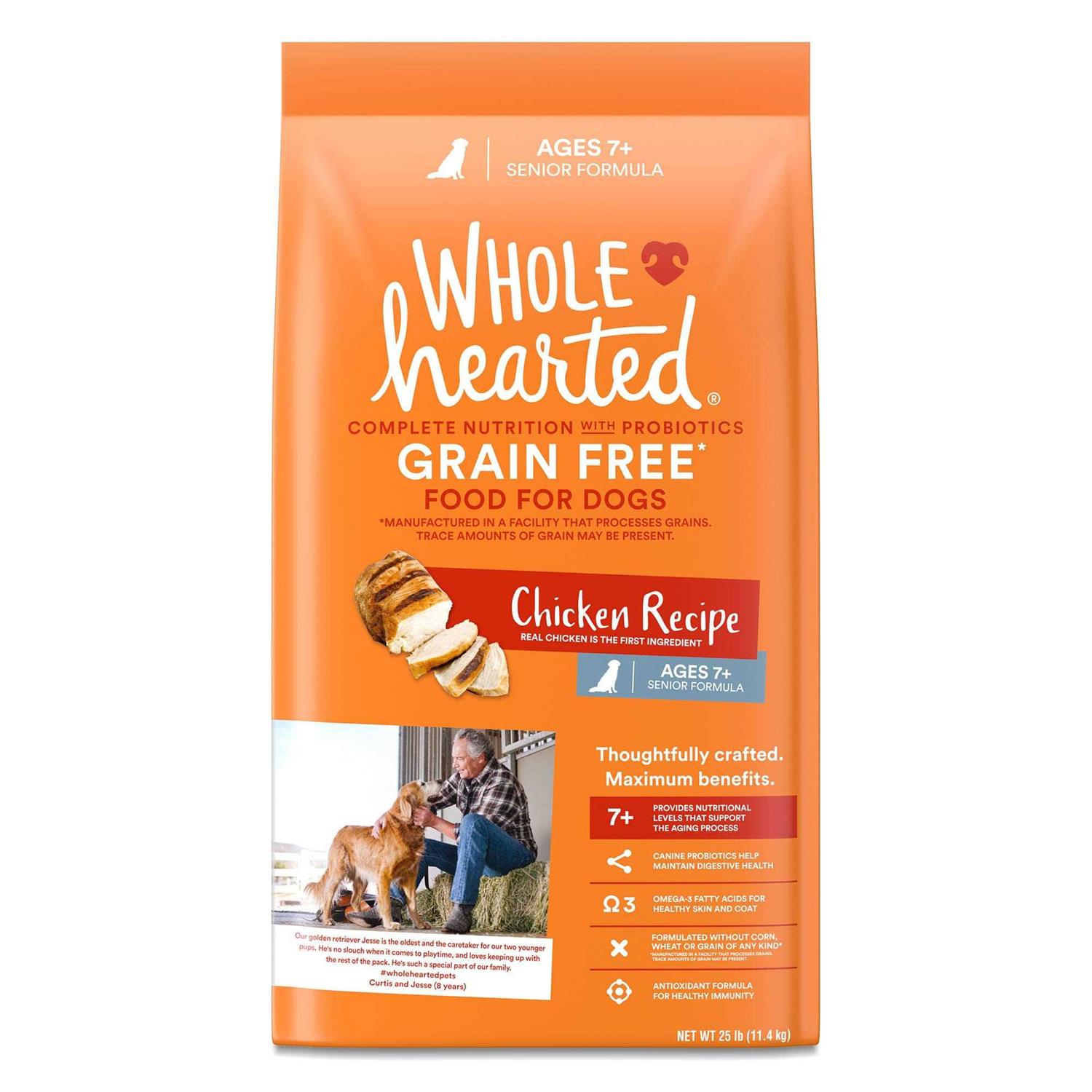 WholeHearted Grain Free Senior Chicken Recipe Dry Dog Food - Healthber