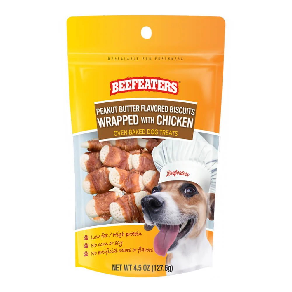 Beefeaters Peanut Butter Biscuits Wrapped with Chicken - Healthber
