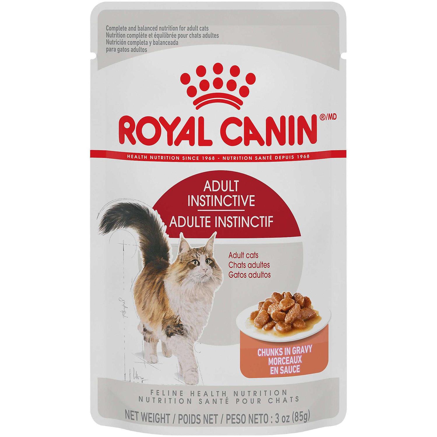 Royal Canin Feline Health Nutrition Adult Instinctive Chunks in Gravy Cat Food Pouch - Healthber