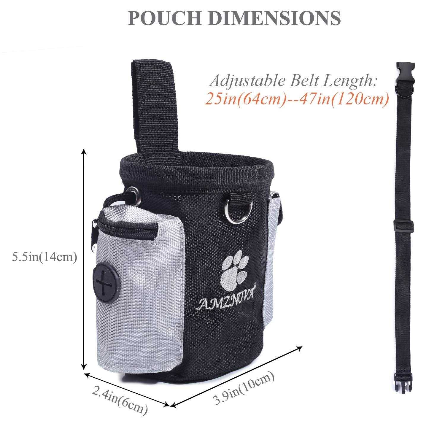AMZNOVA Dog Treat Bag Puppy Training Pouch Animal Walking Snack Container Best Hiking Toys Pack Dispenser Carries with Waistband - Healthber