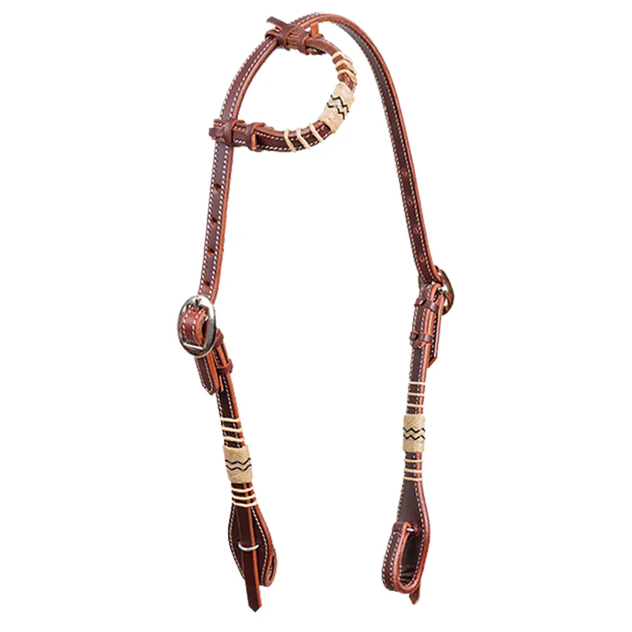 Latigo and Rawhide One Ear Leather Headstall - Healthber