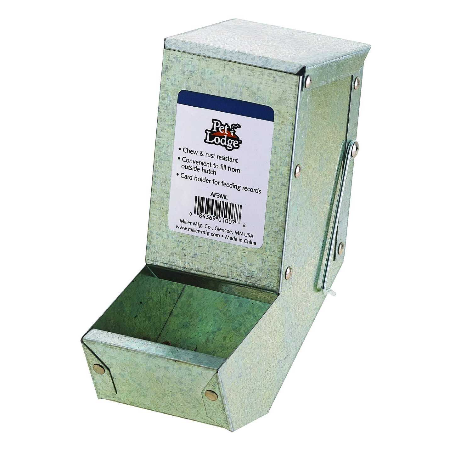 Little Giant 3 Metal Small Animal Feeder with Lid - Healthber