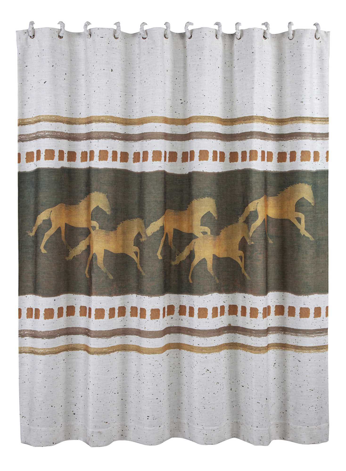 Running Remuda Shower Curtain - Healthber