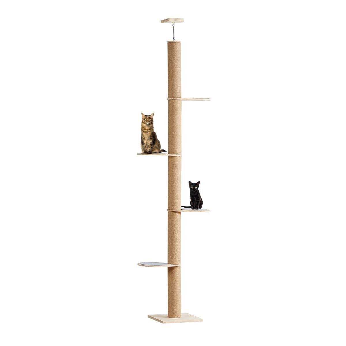 Catforest Floor-to-Ceiling Cat Tree Cat Climbing Tower with Natural Sisal Rope Scratching Post - Healthber