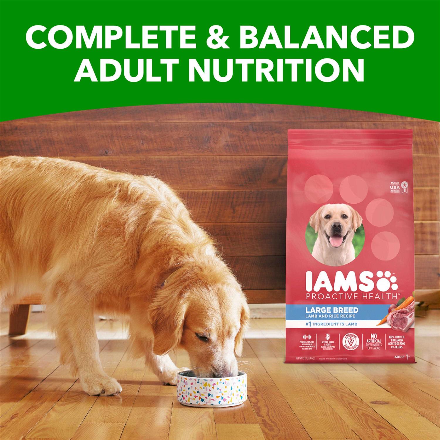Iams Proactive Health Large Breed Adult Dry Dog Food Lamb & Rice Recipe - Healthber