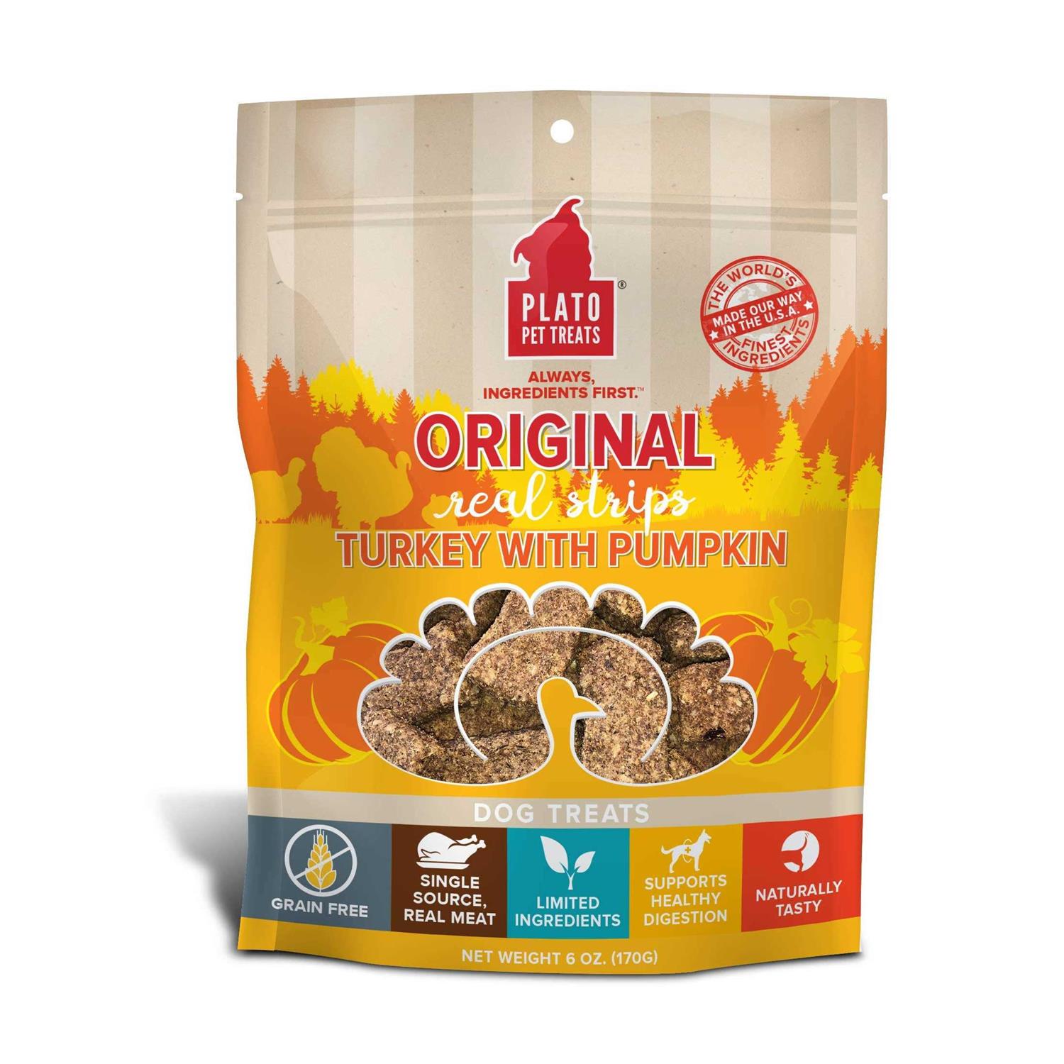 Plato Real Strips Turkey Dog Treats - Healthber