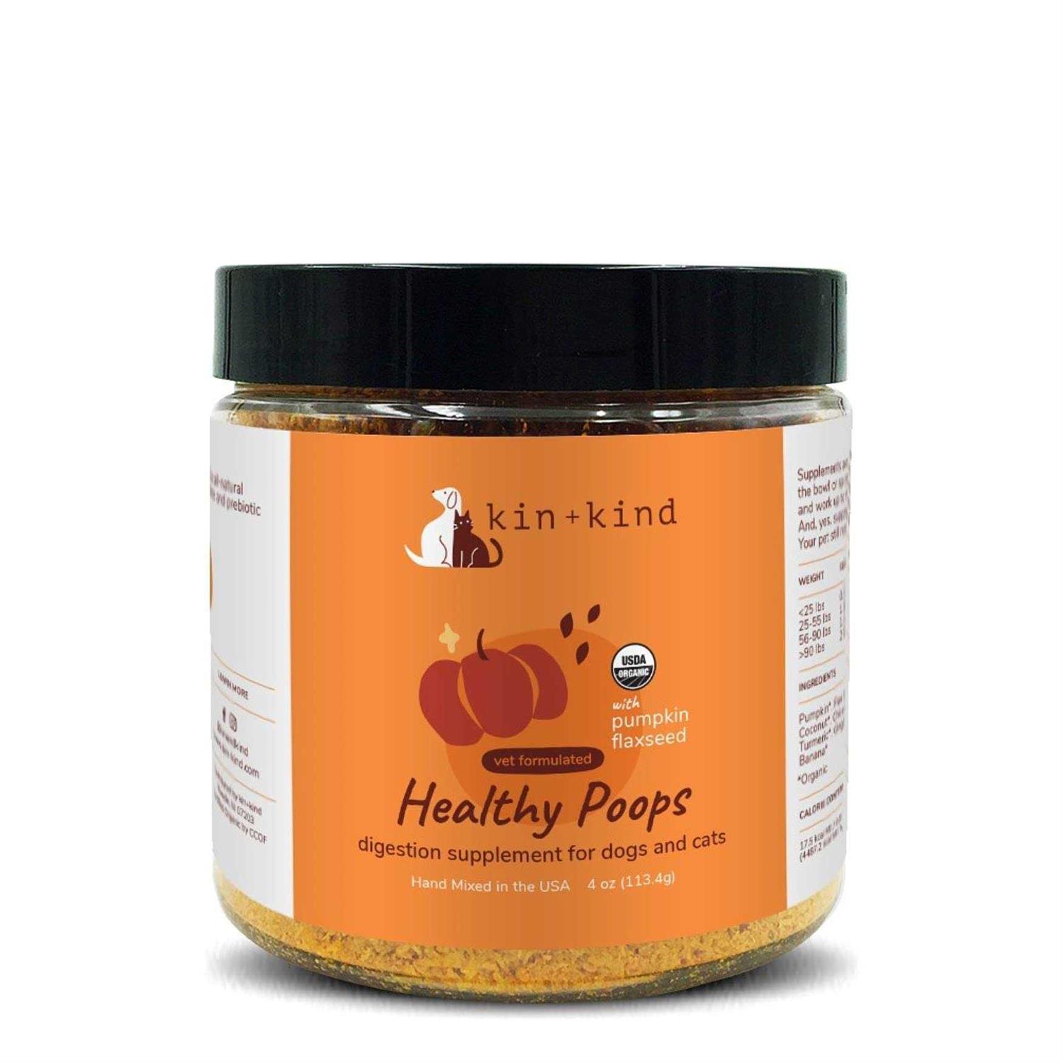 kin+kind Organic Healthy Poops Dog & Cat Supplement - Healthber