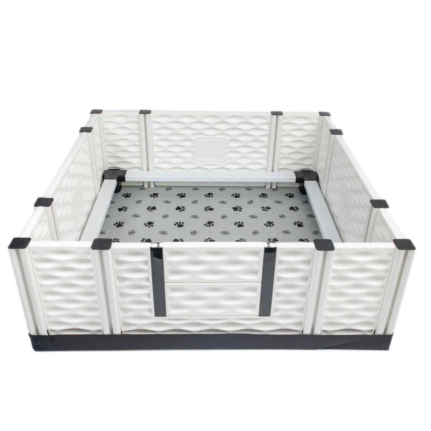 EZwhelp EZclassic Puppy Dog Whelping Box Playpen w/Rails & Liner - Healthber