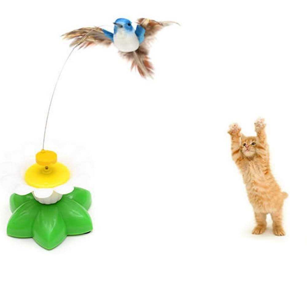 ZIYAN Bird Toy for Pet Cats Funny Rotating Electric Flying Bird Interactive Toy with A Fastening Tape - Healthber