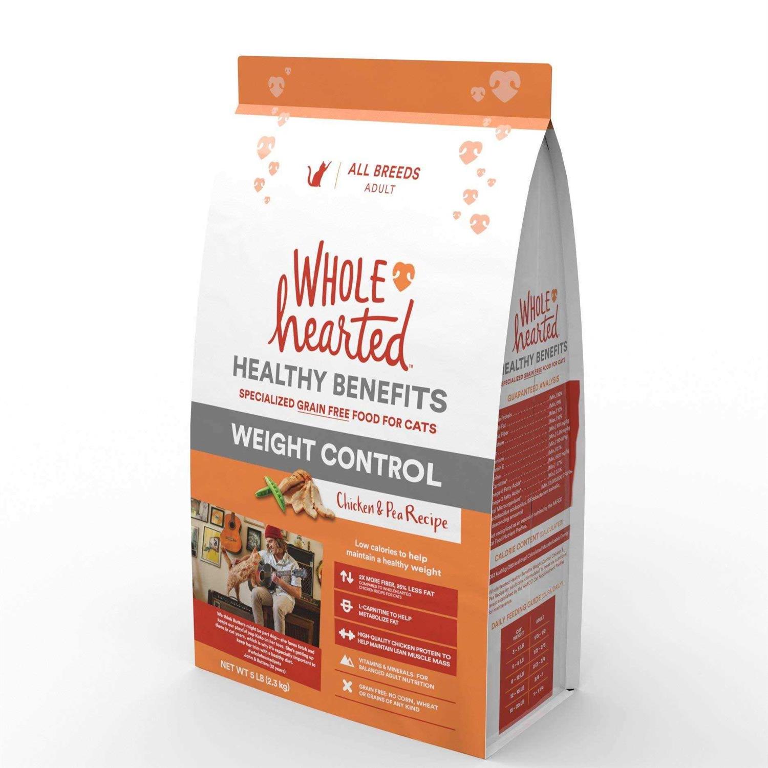WholeHearted Grain-Free Weight Control Chicken and Pea Recipe Dry Cat Food - Healthber