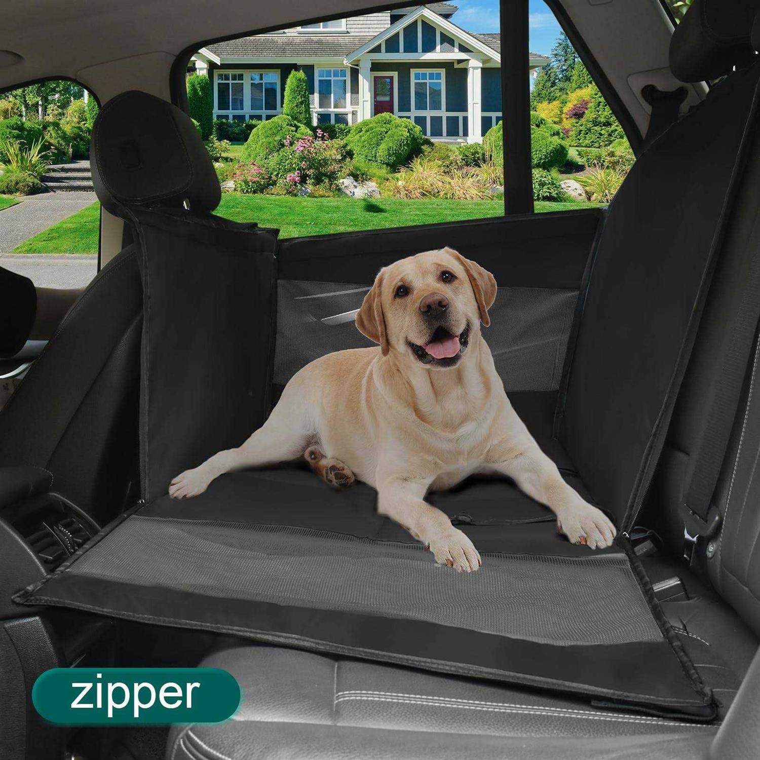 ELEGX 29.5 Extra Large Dog Car Seat,for Up to 65 lbs or 2 Small Dogs,Dog Booster Car Seat,Seat Extender for Dogs,Ventilated and Breathable,with 4 - Healthber