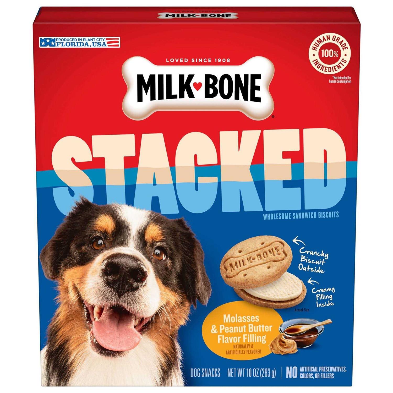 Milk-Bone Stacked Molasses & Peanut Butter Dog Treats - Healthber