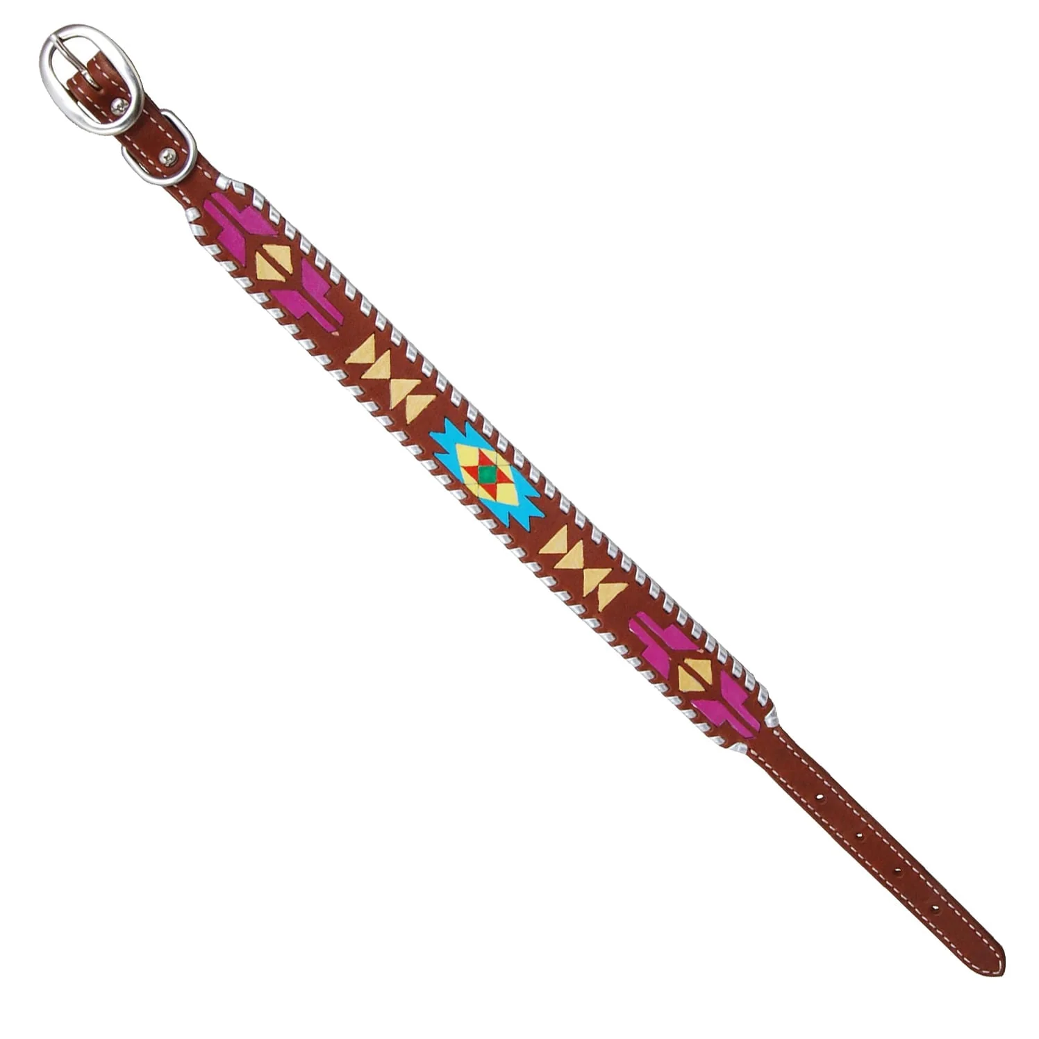Rafter T Painted Aztec Dog Collar - Healthber