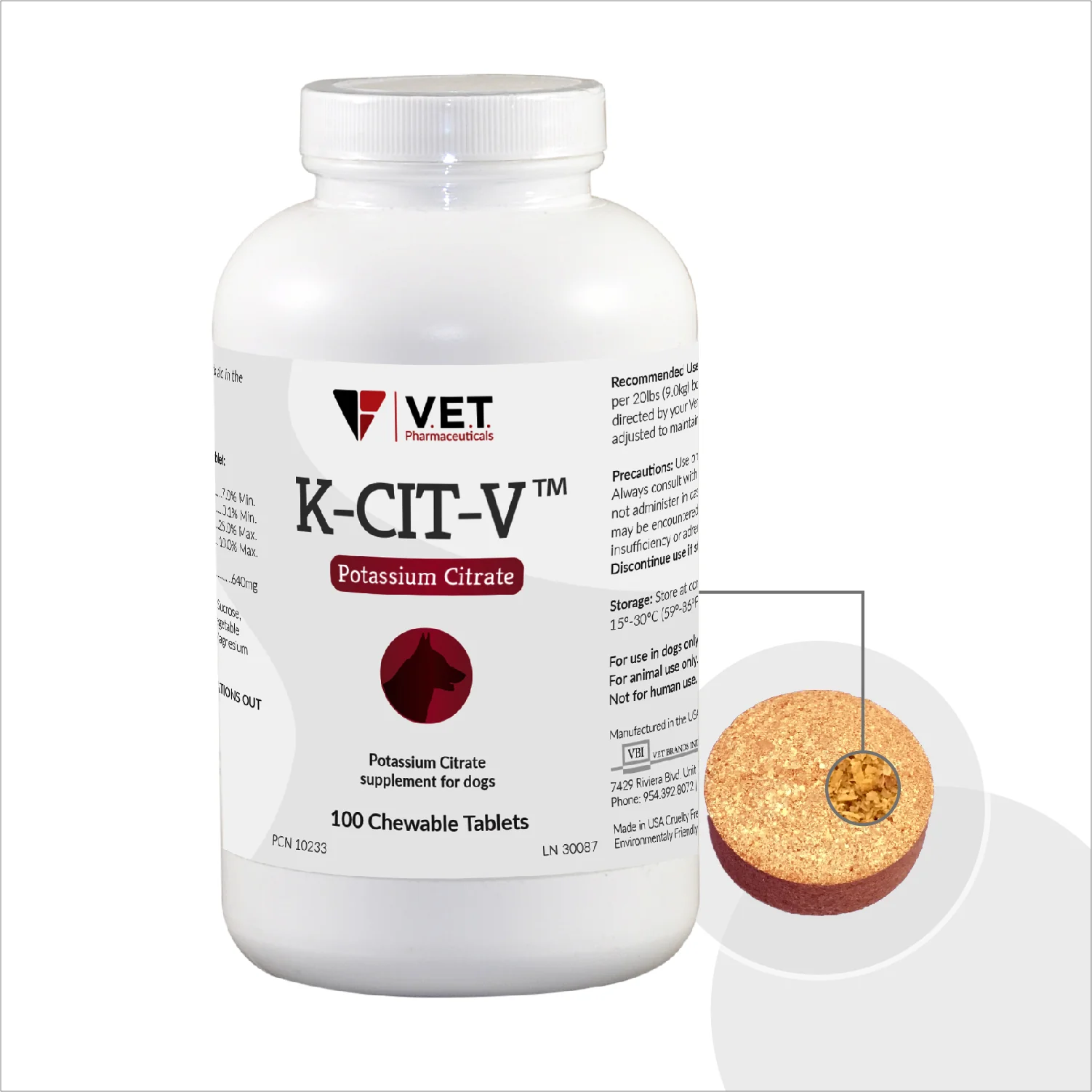 K-CIT-V Potassium Citrate plus Cranberry, Chewable Tablets, 640mg, 100 ct - Healthber