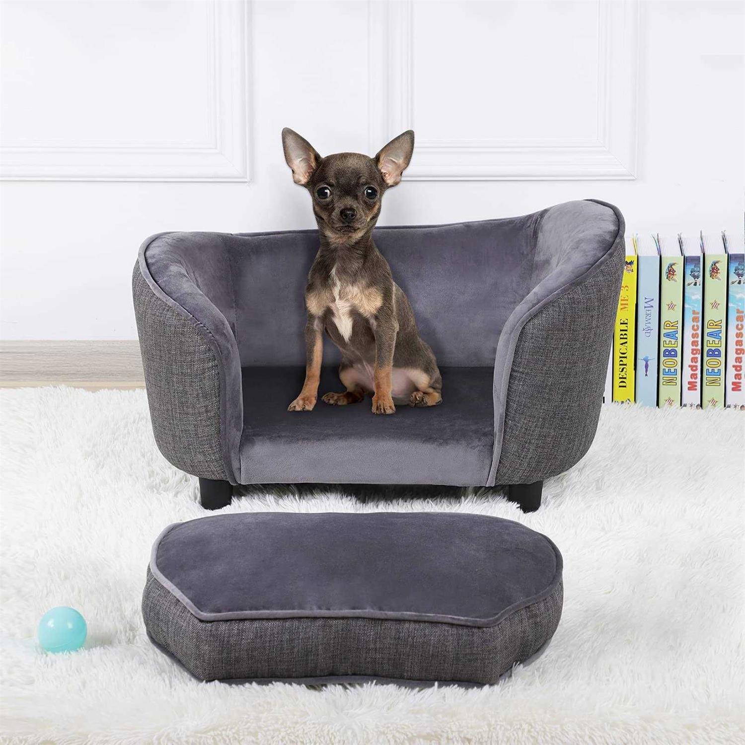 Getifun Pet Bed Sofa Velvet Couch Washable Cushion for Small Dog Cat - Healthber