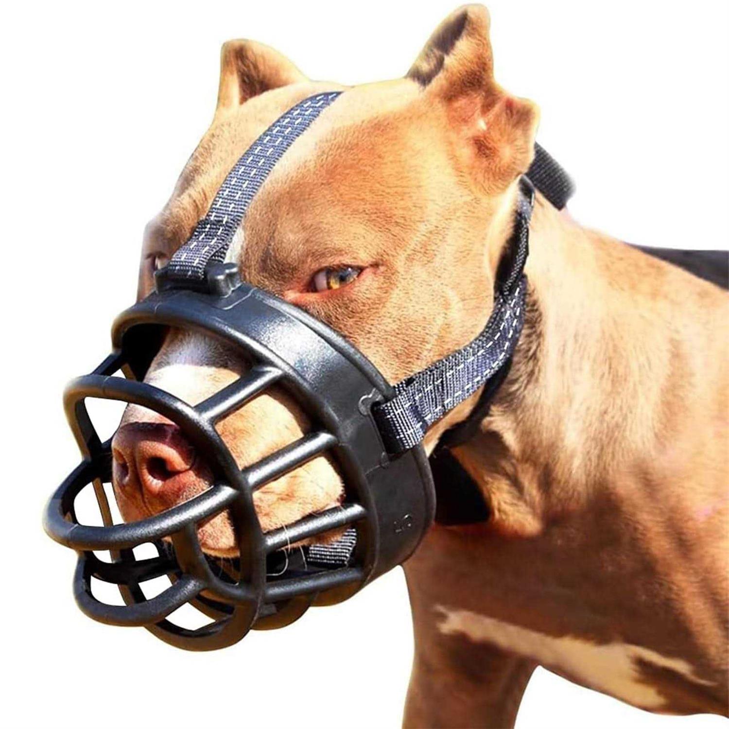 MINGRI Dog Muzzle,Soft Basket Muzzle for Dogs,Adjustable and Comfortable Secure Pet Muzzle Fit for Medium Large Extra Dog,Best to Prevent Biting - Healthber