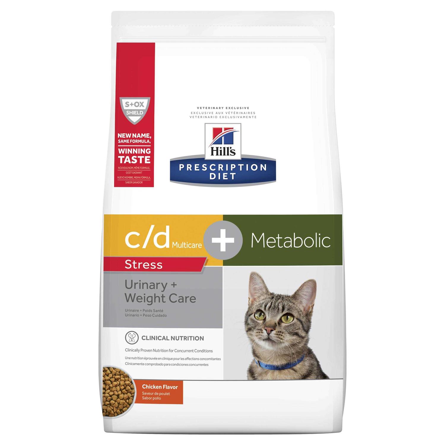 Hill’s Prescription Diet c/d Multicare Stress + Metabolic Urinary Stress + Weight Care Chicken Flavor Dry Cat Food - Healthber