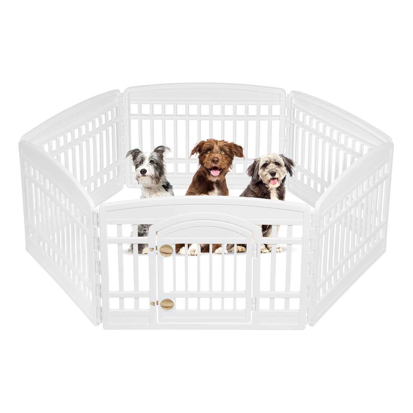 IRIS USA 6 Panel Exercise Pet Playpen with Door - Healthber