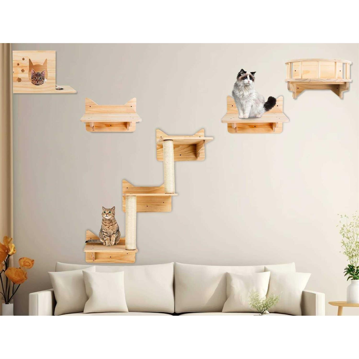 NOVGOBHOT Cat Wall Shelves, Furniture Set, Shelves and Perches for Wall - Healthber